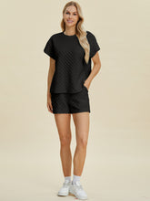 Load image into Gallery viewer, Double Take Full Size Texture T-Shirt and Shorts Set