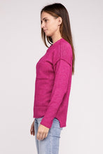 Load image into Gallery viewer, Melange Hi-Low hem Round Neck Sweater