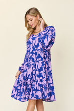 Load image into Gallery viewer, Double Take Full Size Printed Ruffle Hem Long Sleeve Dress