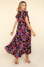 Load image into Gallery viewer, Haptics Ruffled Printed Round Neck Cap Sleeve Dress