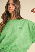 Load image into Gallery viewer, Mable Round Neck Letter Embroidery Crop Sweatshirt