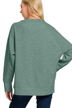 Load image into Gallery viewer, Zenana Scuba Round Neck Side Slit Sweatshirt