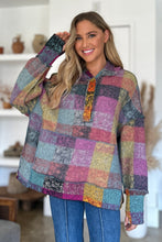 Load image into Gallery viewer, Double Take Full Size Plaid Dropped Shoulder Hoodie