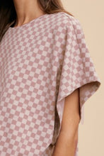 Load image into Gallery viewer, Annie Wear Checkered Round Neck Short Sleeve T-Shirt