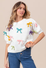 Load image into Gallery viewer, BiBi Bow Detail Puff Sleeve Sweater