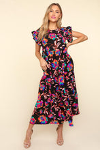 Load image into Gallery viewer, Haptics Ruffled Printed Round Neck Cap Sleeve Dress