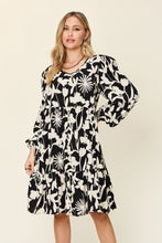 Load image into Gallery viewer, Double Take Full Size Printed Ruffle Hem Long Sleeve Dress