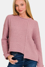 Load image into Gallery viewer, Zenana Asymmetric Hem Drop Shoulder Sweater