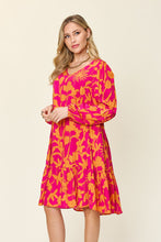 Load image into Gallery viewer, Double Take Full Size Printed Ruffle Hem Long Sleeve Dress