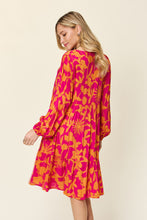 Load image into Gallery viewer, Double Take Full Size Printed Ruffle Hem Long Sleeve Dress