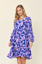 Load image into Gallery viewer, Double Take Full Size Printed Ruffle Hem Long Sleeve Dress