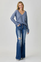 Load image into Gallery viewer, RISEN Distressed Button-Fly Flare Jeans