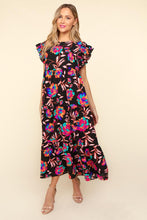 Load image into Gallery viewer, Haptics Ruffled Printed Round Neck Cap Sleeve Dress