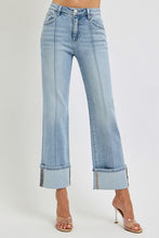 Load image into Gallery viewer, RISEN Plus Size Ankle Straight Leg Cuffed Jeans