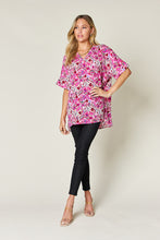 Load image into Gallery viewer, Double Take Full Size Printed V-Neck Short Sleeve Blouse