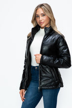 Load image into Gallery viewer, How Dare U Pocketed Zip Up Puffer Jacket with Removable Hood