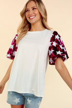 Load image into Gallery viewer, Haptics Star Sequin Bubble Short Sleeve Top