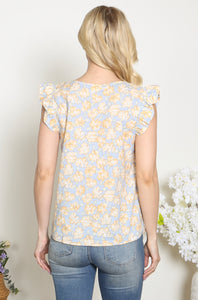 Vintage Floral V-neck Top