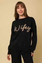 Load image into Gallery viewer, Gilli Full Size WIFEY Graphic Pullover Sweater