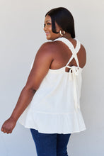 Load image into Gallery viewer, HEYSON Good Attitude Full Size Back Tie Detail Ruffle Tunic Top
