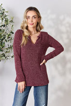 Load image into Gallery viewer, Heimish Full Size Notched Long Sleeve Top