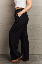 Load image into Gallery viewer, GeeGee Dainty Delights Textured High Waisted Pant in Black