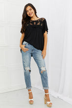 Load image into Gallery viewer, Culture Code Ready To Go Full Size Lace Embroidered Top in Black