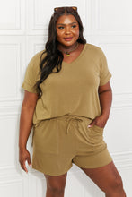 Load image into Gallery viewer, Zenana Full Size Morning Coffee V-Neck Top &amp; Shorts Lounge Set