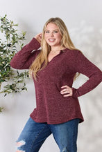 Load image into Gallery viewer, Heimish Full Size Notched Long Sleeve Top