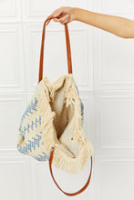 Load image into Gallery viewer, Fame Day Dreamer Weaved Fringe Tote Bag in Blue