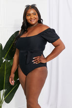 Load image into Gallery viewer, Marina West Swim Salty Air Puff Sleeve One-Piece in Black