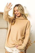 Load image into Gallery viewer, BiBi Checkered Round Neck Thumbhole Long Sleeve Top