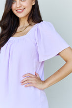 Load image into Gallery viewer, Ninexis Keep Me Close Square Neck Short Sleeve Blouse in Lavender