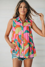 Load image into Gallery viewer, Multicolored Sleeveless Longline Shirt