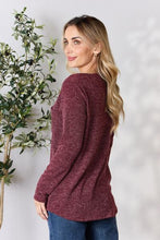 Load image into Gallery viewer, Heimish Full Size Notched Long Sleeve Top