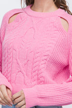 Load image into Gallery viewer, Knit Pullover Sweater With Cold Shoulder Detail