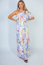 Load image into Gallery viewer, White Birch Garden Diva Floral One-Shoulder Maxi Dress