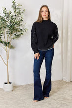 Load image into Gallery viewer, Zenana Exposed Seam Mock Neck Long Sleeve Blouse