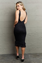 Load image into Gallery viewer, HIDDEN No Doubts Sleeveless Bodycon Ruffle Midi Dress