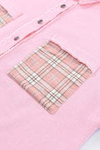 Load image into Gallery viewer, Double Take Plaid Raw Trim Shacket