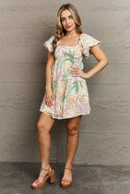 Load image into Gallery viewer, GeeGee Sugar &amp; Spice Multicolored Leaf Print Mini Dress