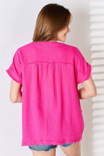 Load image into Gallery viewer, Zenana Full Size Raw Hem Short Sleeve Top