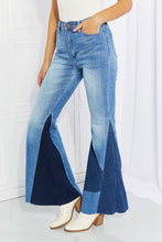 Load image into Gallery viewer, Vibrant Sienna Full Size Color Block Flare Jeans