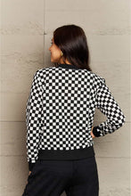 Load image into Gallery viewer, Ninexis Full Size Plaid Round Neck Long Sleeve Jacket