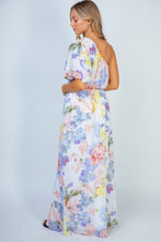 Load image into Gallery viewer, White Birch Garden Diva Floral One-Shoulder Maxi Dress