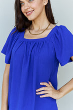 Load image into Gallery viewer, Ninexis Keep Me Close Square Neck Short Sleeve Blouse in Royal