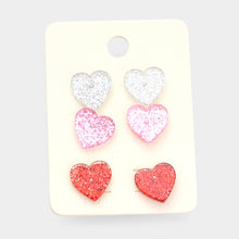 Load image into Gallery viewer, Heart Stud Set