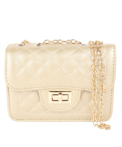Tan Quilted Leather Mini Purse