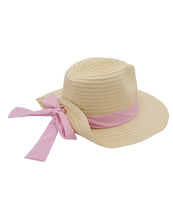 Load image into Gallery viewer, Seersucker Straw Hat