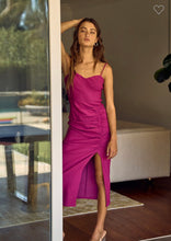 Load image into Gallery viewer, Magenta Ruched Evening Dress